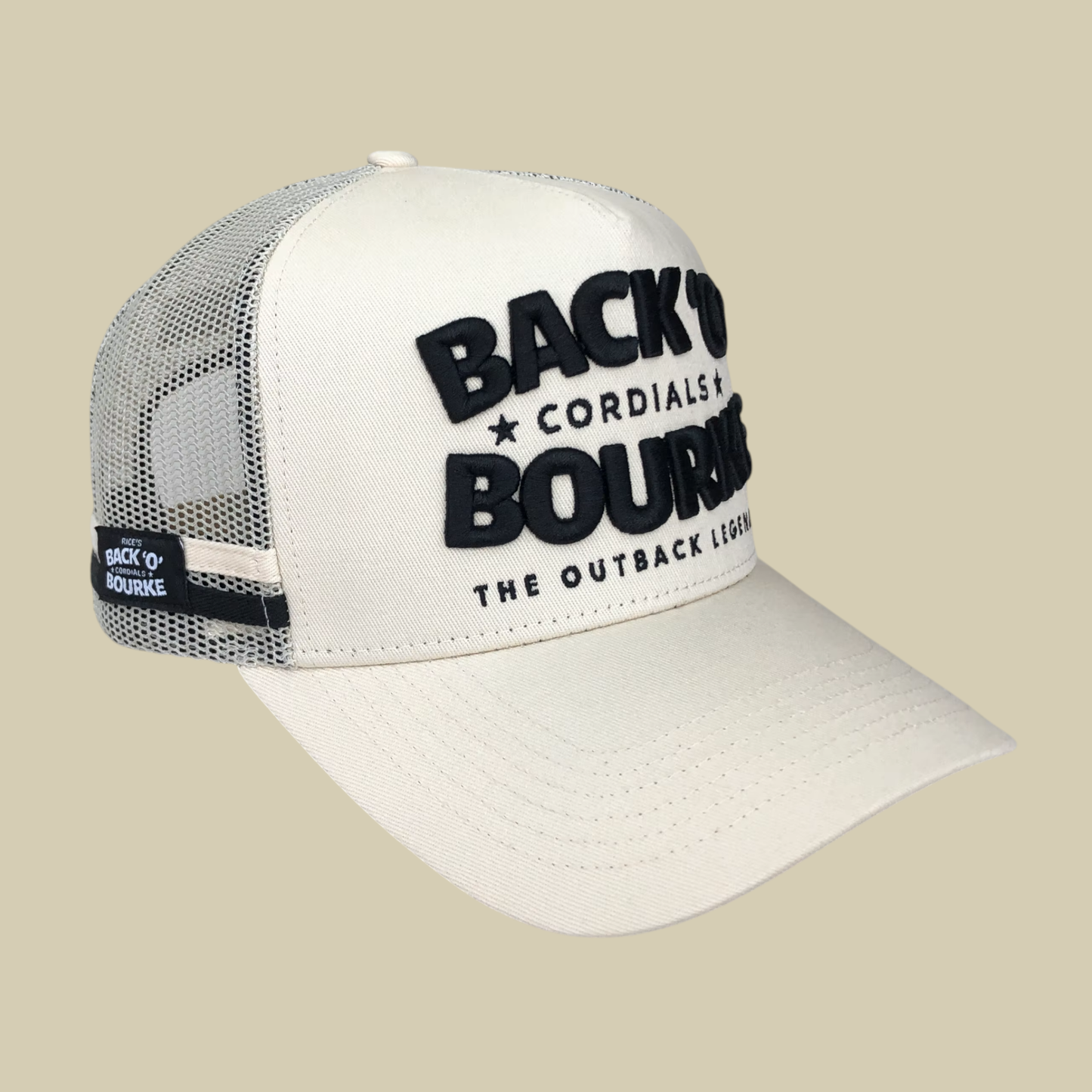 Cap - Back 'O' Bourke Cordials CREAM Trucker Cap - 3D *KIDS**