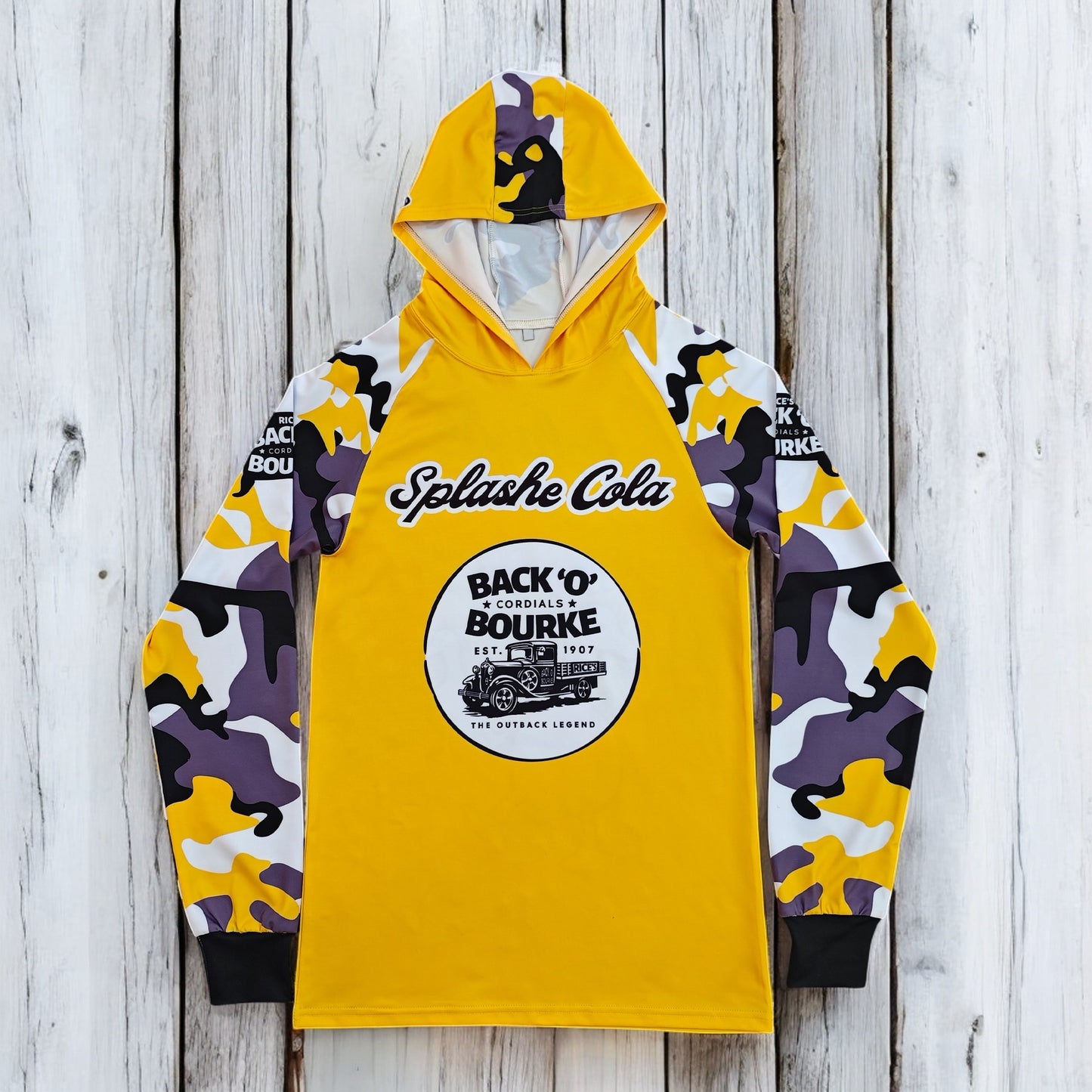 Hoodie Fishing Shirt - Ducks Nuts Splashe Cola Camo