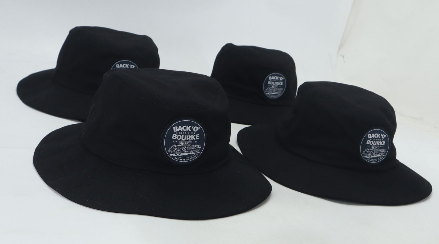 Black Bucket Hat - Round Back 'O' Bourke Logo
