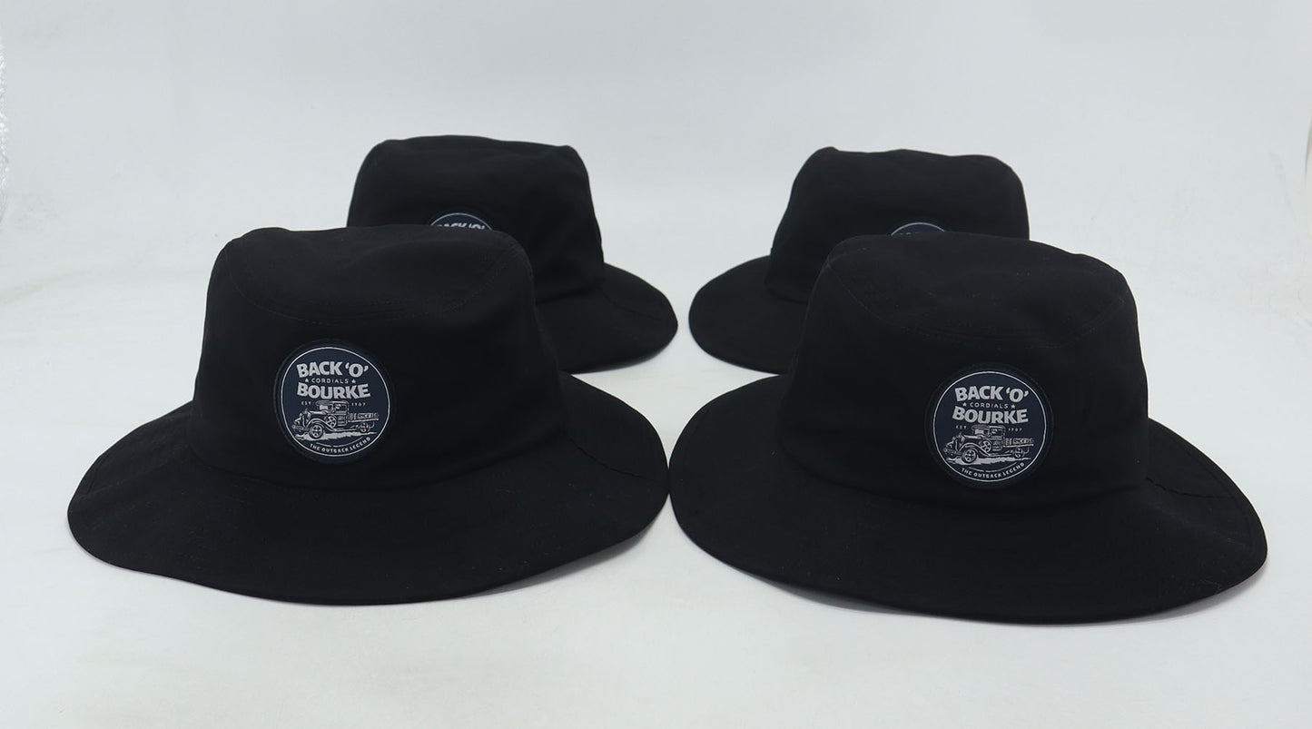 Black Bucket Hat - Round Back 'O' Bourke Logo