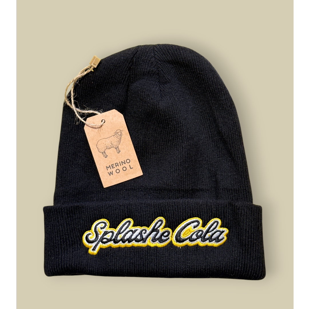 Beanie - Double Embroidered Black Splashe Cola / Rices Back O Bourke