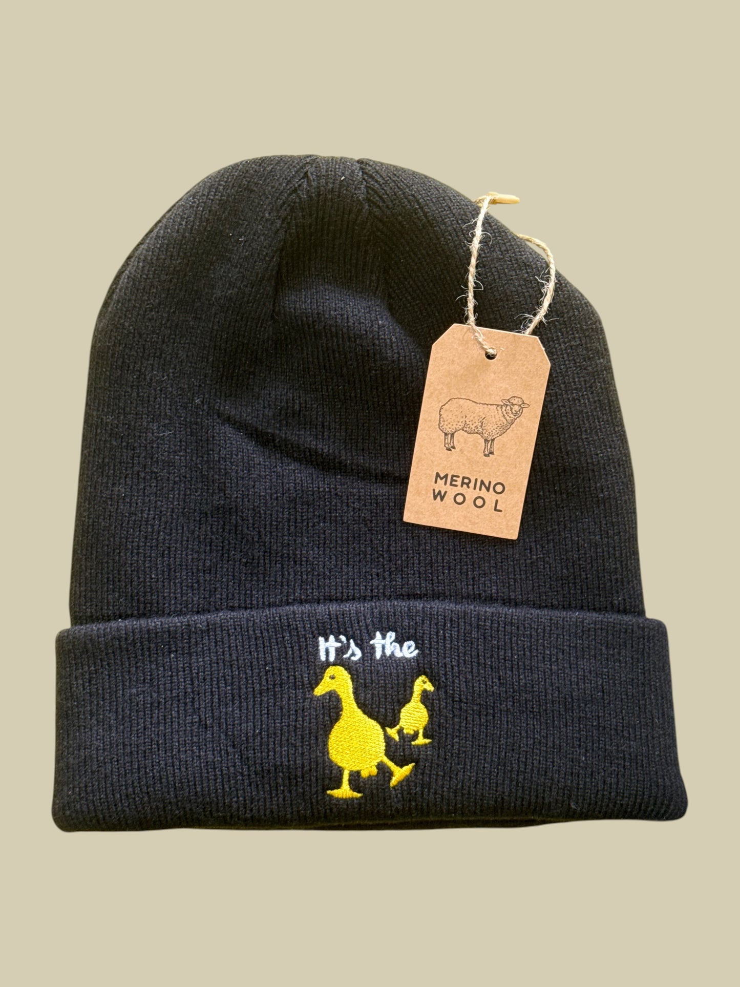 Beanie - Double Embroidered Black "DUCKS NUTS" Splashe Cola Beanie