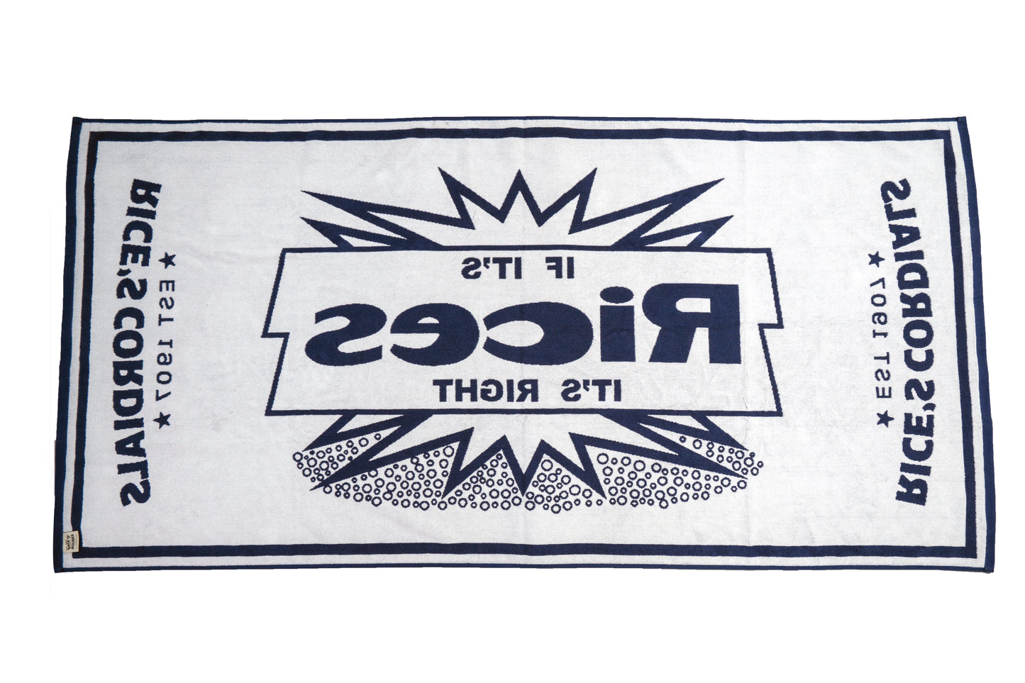 Deluxe ROYAL BLUE RICE'S Cotton BEACH TOWEL - 2 for $100 - Includes all Beach Towels