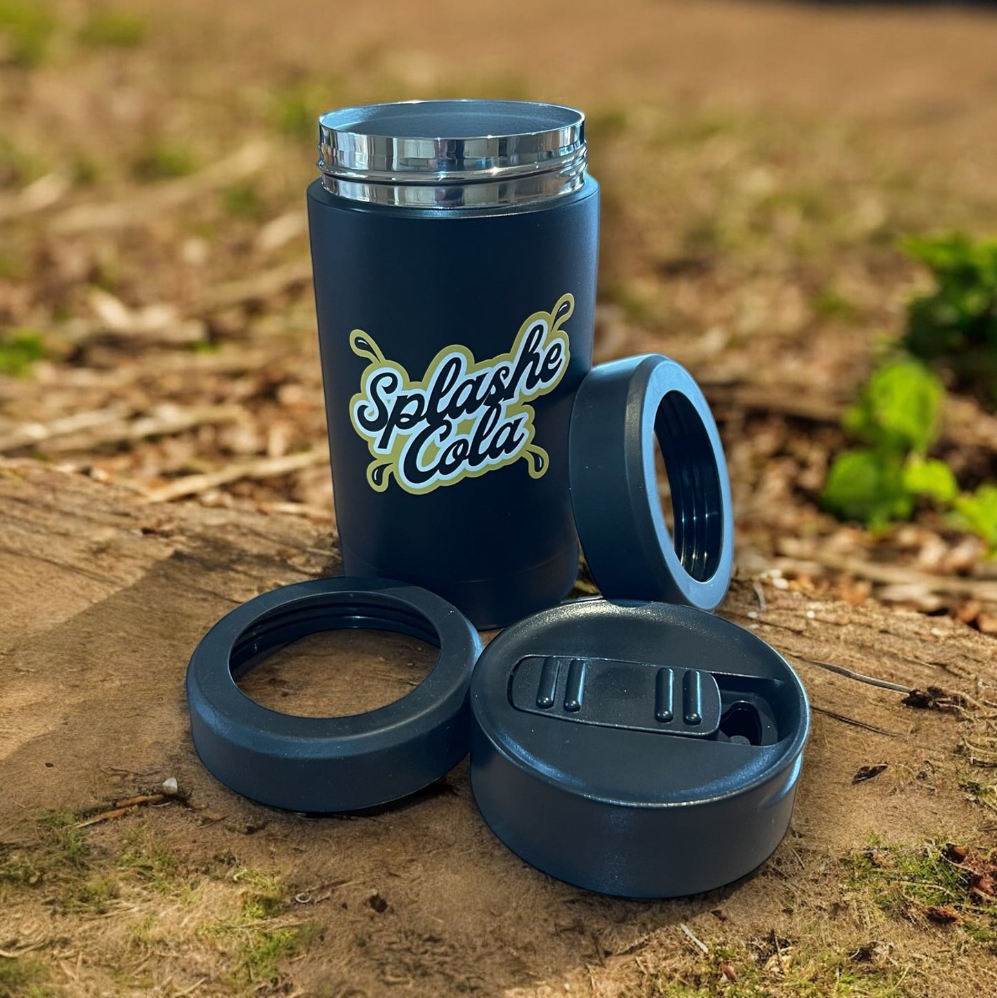 Splashe Cola Metal Cooler with Bonus Lid, Tumbler Lid & Bottle Opener.