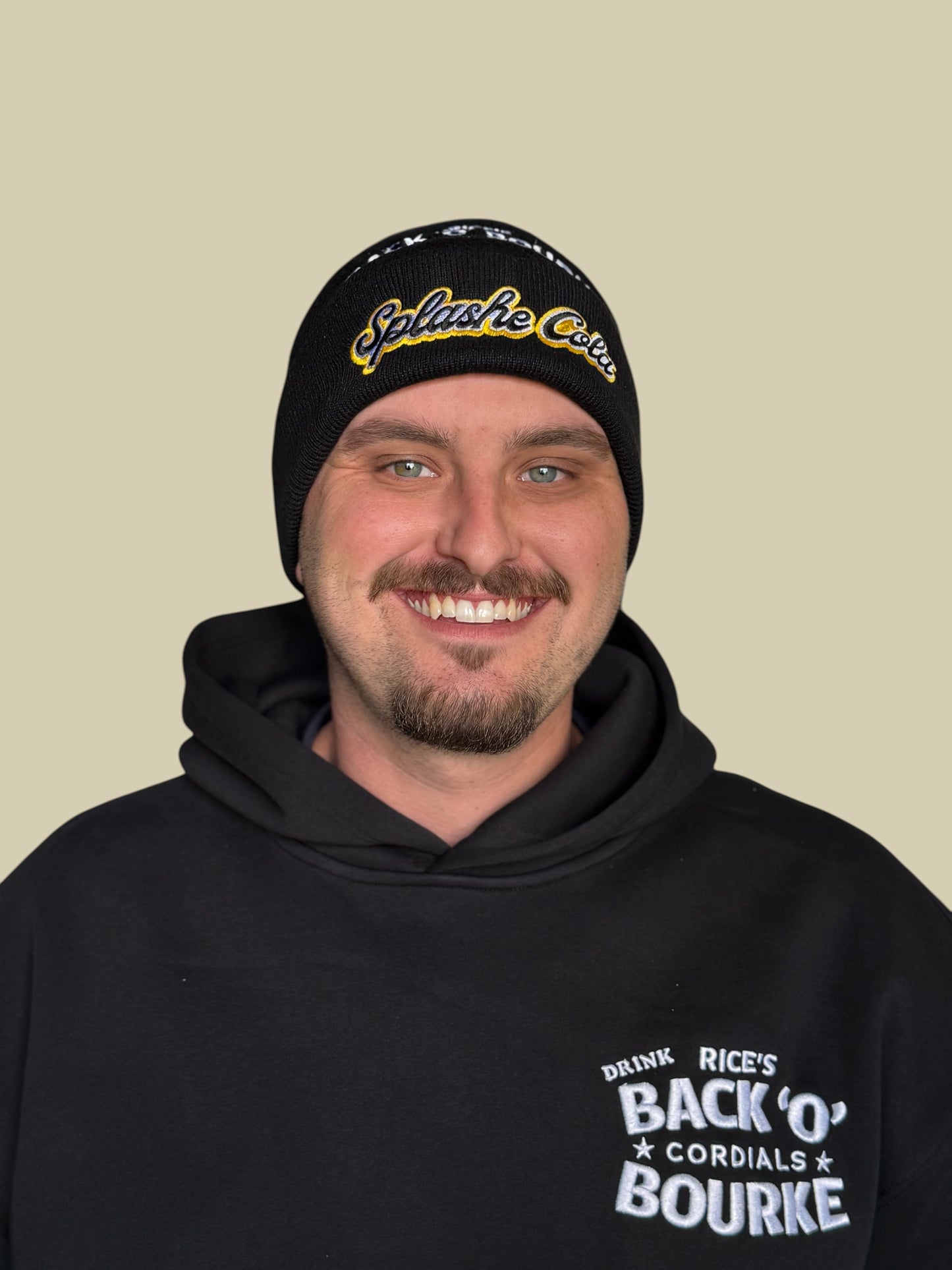 Beanie - Double Embroidered Black "DUCKS NUTS" Splashe Cola Beanie