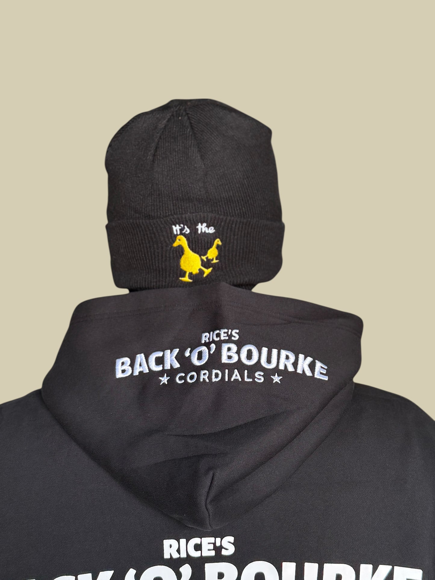 Beanie - Double Embroidered Black "DUCKS NUTS" Splashe Cola Beanie