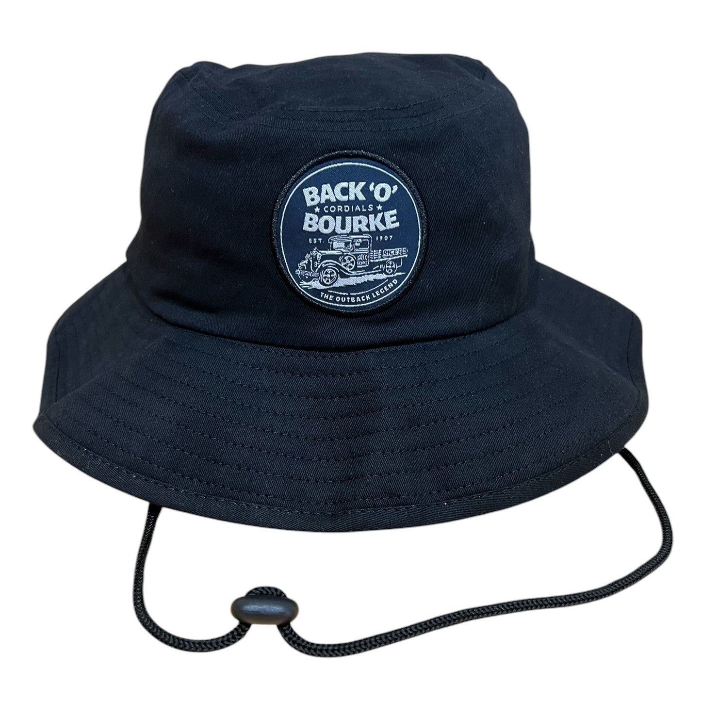 Black Bucket Hat - Round Back 'O' Bourke Logo