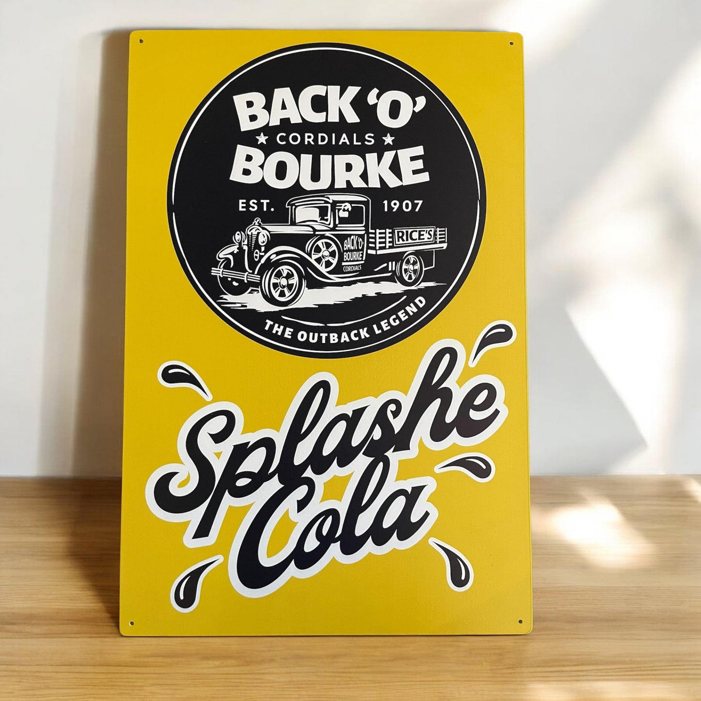 Collectable Metal Signs - Portrait Yellow BOB Splashe Cola