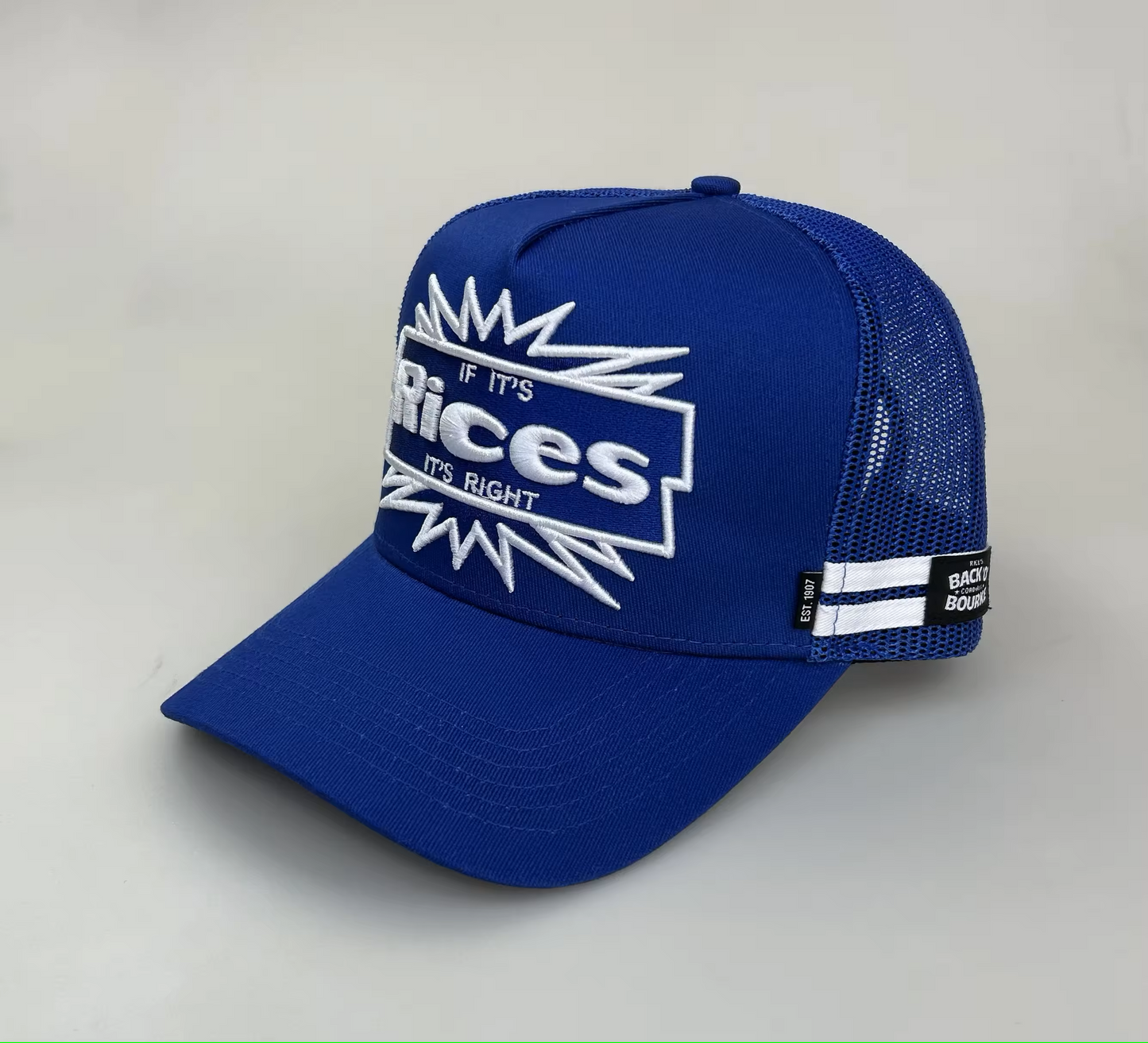 BLUE Trucker Cap "If its RICE'S Its RIGHT"