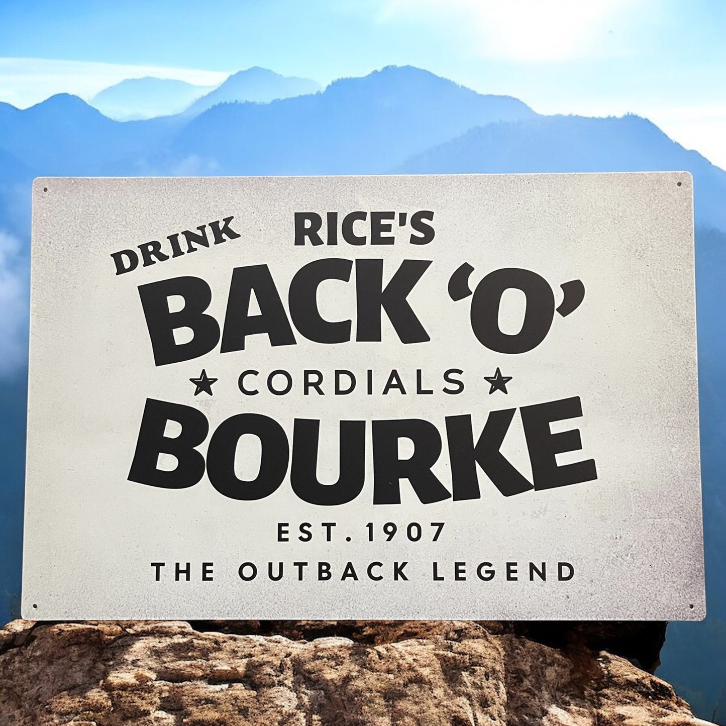 Collectable Metal Signs - Landscape Off White Back 'O' Bourke