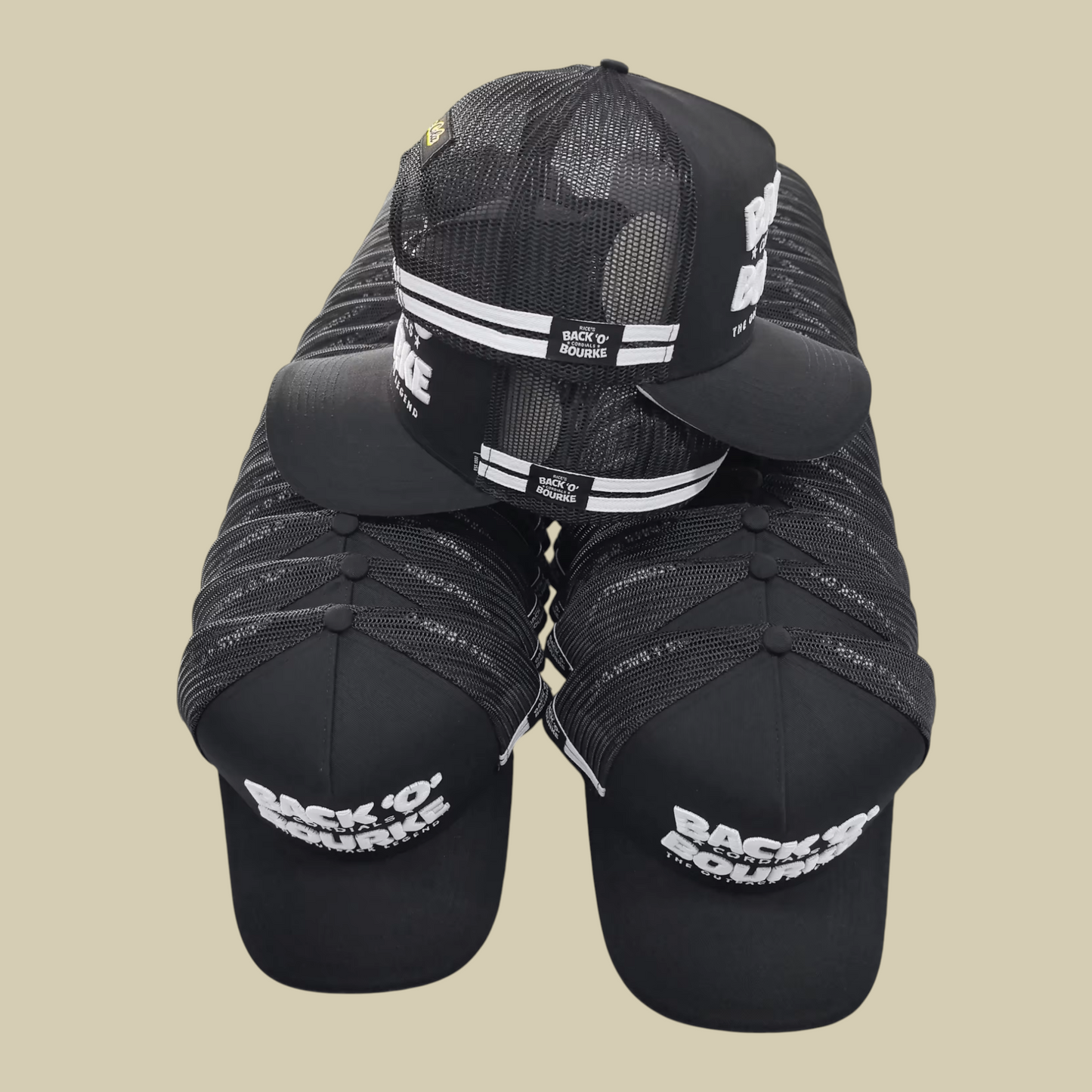 Cap - Back 'O' Bourke Cordials Black Trucker Cap - 3D  *KIDS**
