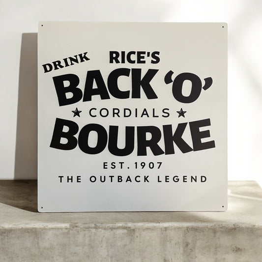 Collectable Metal Signs - White Square Back O Bourke Cordials