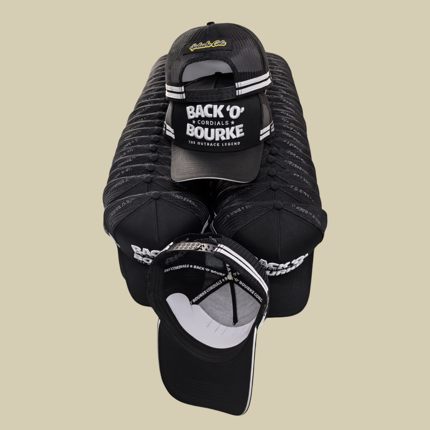 Cap - Back 'O' Bourke Cordials Black Trucker Cap - 3D  *KIDS**