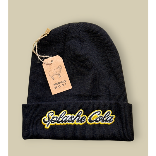 Beanie - Double Embroidered Black Splashe Cola /  Rices Back O Bourke