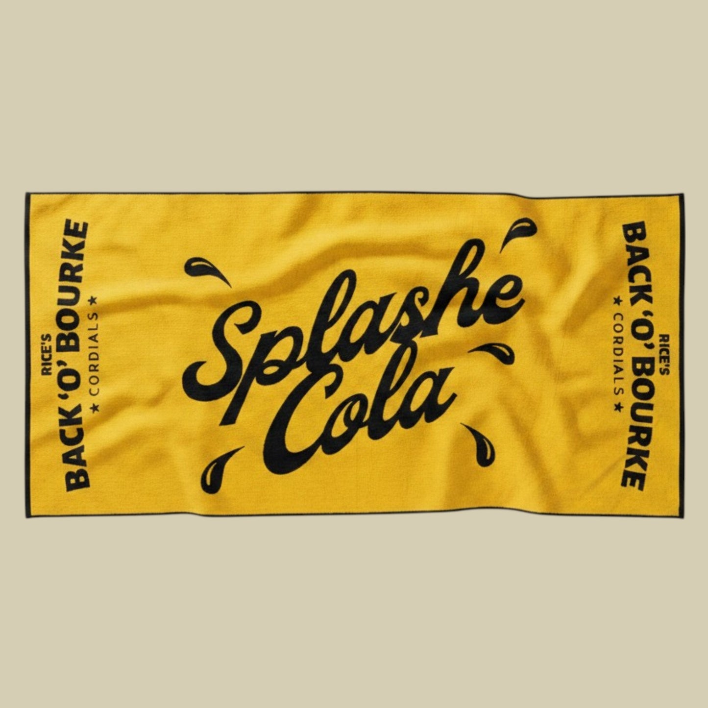 Beach Towel - Deluxe Yellow Splashe Cola BEACH TOWEL