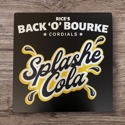 Collectable Metal Signs - Square Black & Yellow Splashe Cola