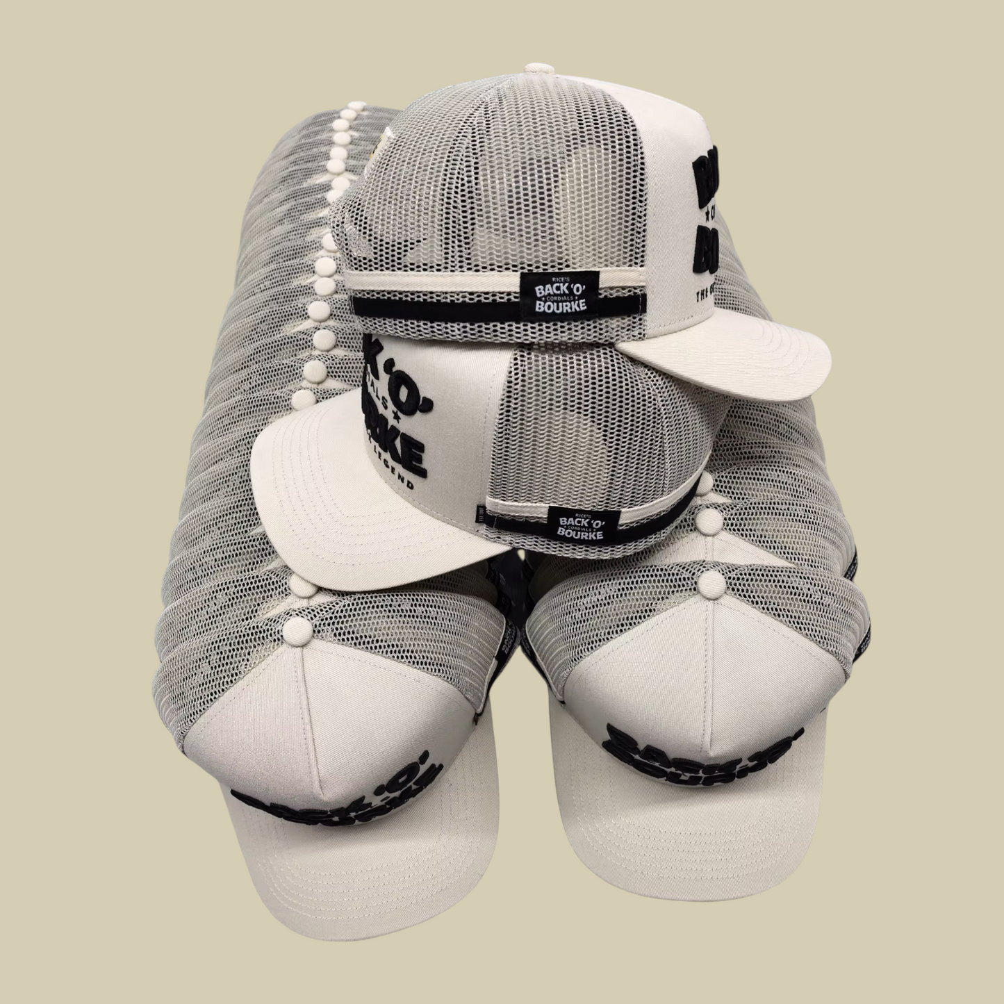 Cap - Back 'O' Bourke Cordials CREAM Trucker Cap - 3D  *KIDS**